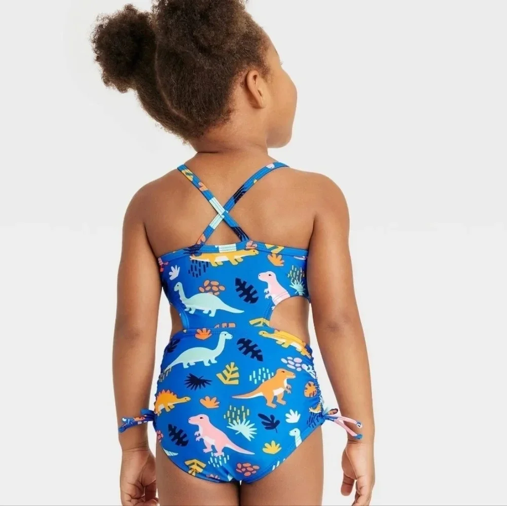 NWT Cat & Jack Baby Girl's Dinosaur One Piece Swimsuit 12M - Picture 4 of 7